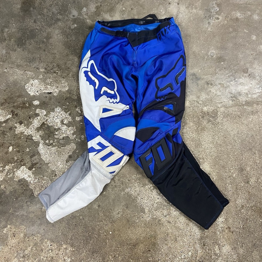 Vintage 90s Fox Racing 360 Motocross Pants Size 30 Blue Colorblock Dirt Bike